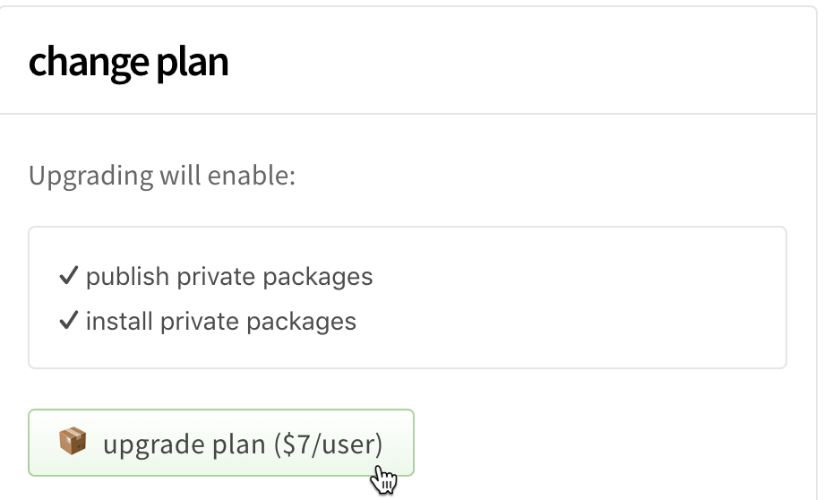 Screenshot of the change payment plan button