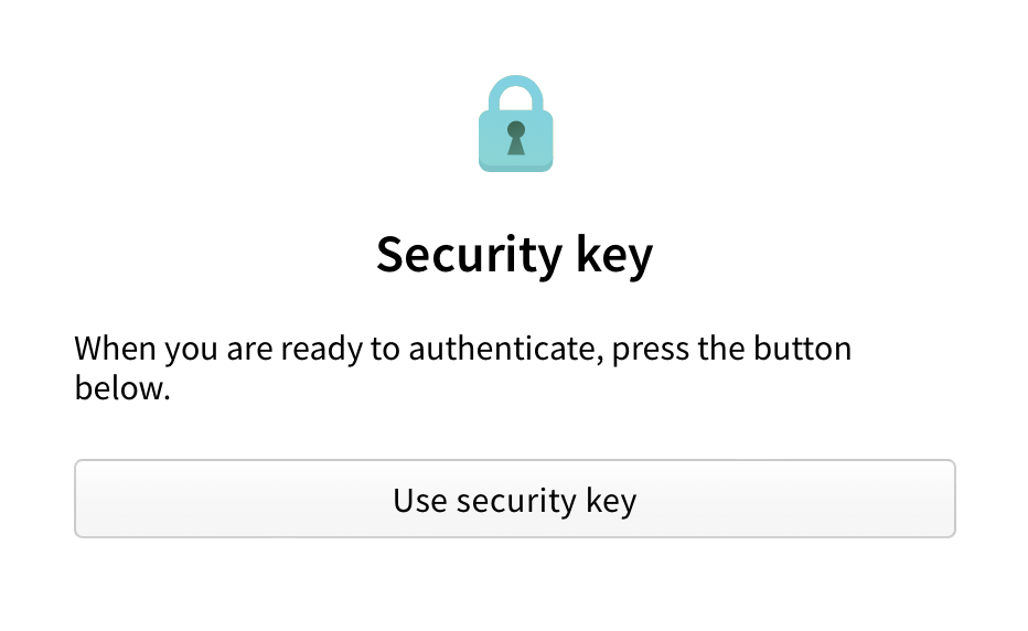 Screenshot showing security key prompt