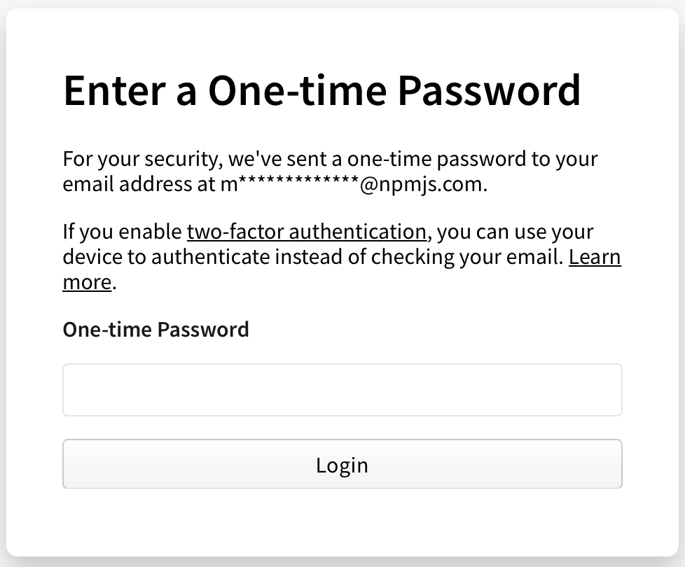 Receiving a one-time password over email